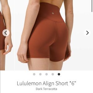 Lululemon Align shorts 6” Dark Terracotta nulu